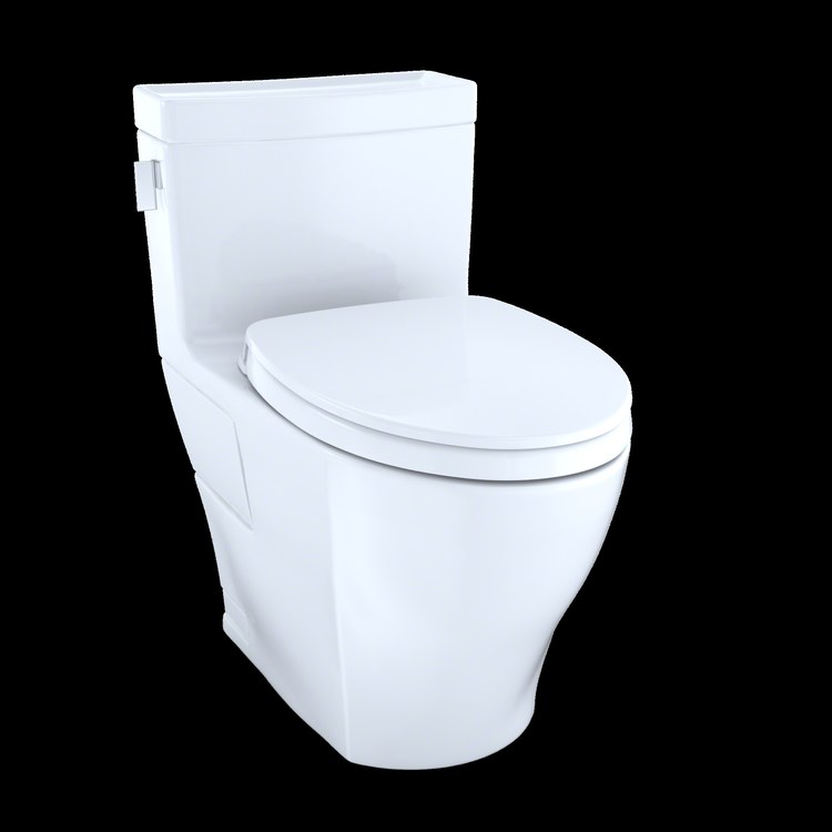 Toto Legato Elongated 1.28 GPF One-Piece Universal Height Toilet, Cotton White