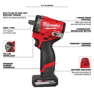 Milwaukee Tool 2563-22 Impact Wrench Kit
