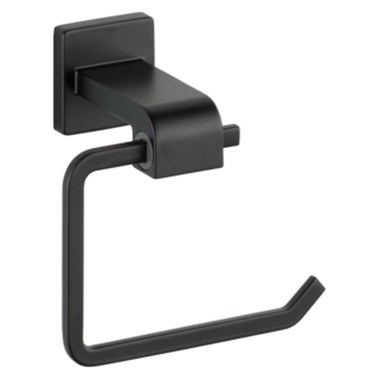 Wall Mount Post Toilet Paper Holder in Matte Black